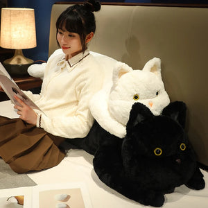 Cute Black Cat Plush Toys Funny Sleeping Animal Pillow