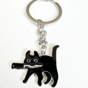 Cute Kawaii Black Cat Keychain