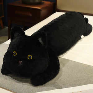 Cute Black Cat Plush Toys Funny Sleeping Animal Pillow