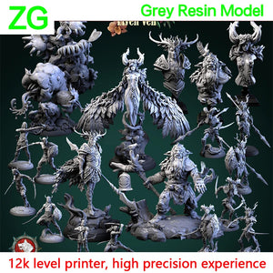 DZQ Forest Wood Elf Feathered Tree Warrior Chess Model Set