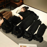 Cute Black Cat Plush Toys Funny Sleeping Animal Pillow