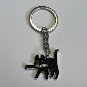 Cute Kawaii Black Cat Keychain