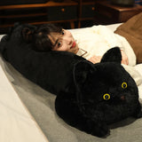 Cute Black Cat Plush Toys Funny Sleeping Animal Pillow