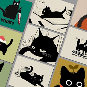 Non-Slip Black Cat Mousepad